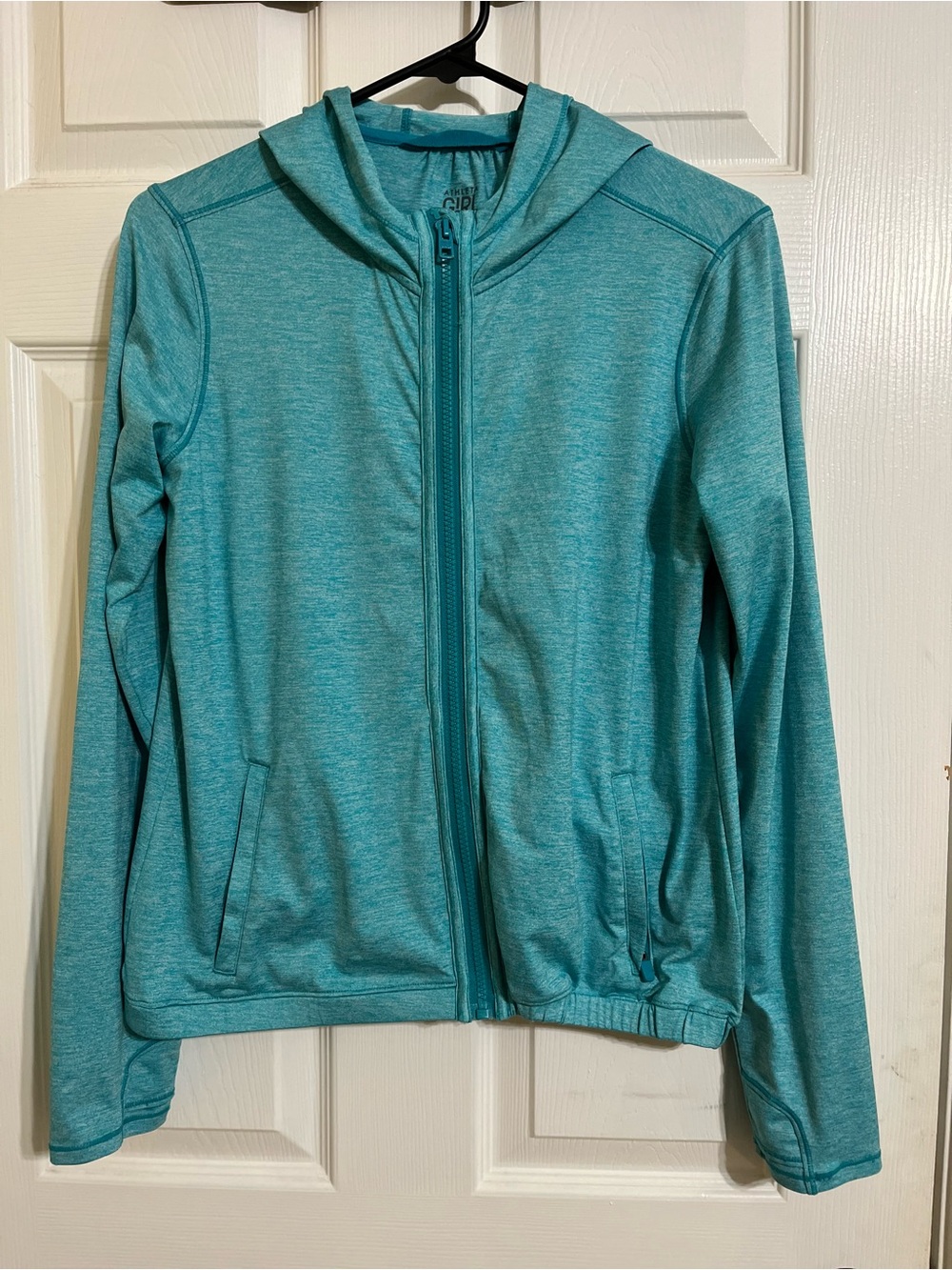 Athleta Girl Teal Full Zip Hooded Jacket XL/14